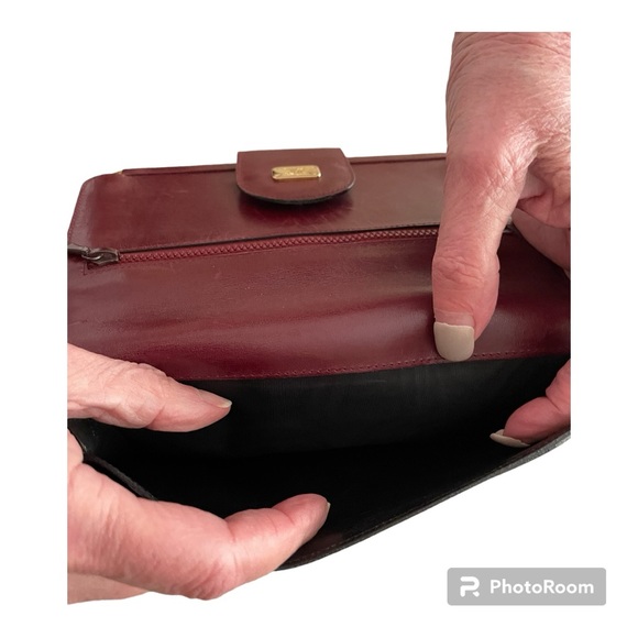 Celine Vintage Triomphe Kisslock Wallet Suede with Leather accents. EUC - Picture 9 of 12